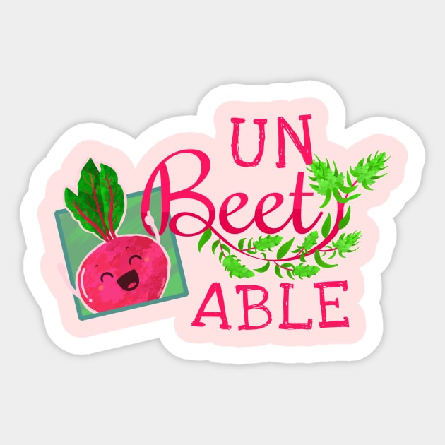 Unbeetable - Punny Garden Sticker by punnygarden